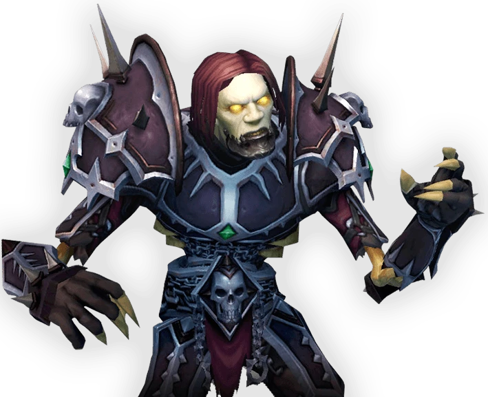 An undead figure in dark armour with a drawn blade
