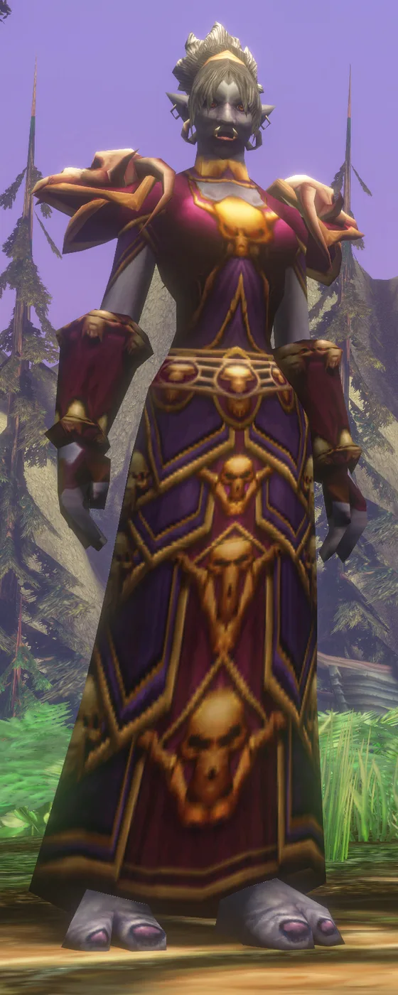 A troll with blue-grey skin in long purple robes, from Blizzard’s Forever reveal picture of new race and class combinations